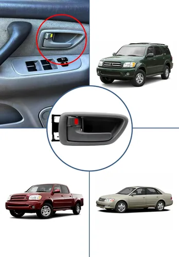 Miniatura 7 de Manija de puerta interior con bisel, compatible con 2000 2001 2002 2003 2004 2005 2006 2007 Toyota Avalon Sequoia Tundra (cabina tripulada), Beige