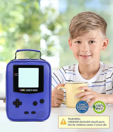 Miniatura 8 de Boys Lunch Box,Gamer Lunch Box for Boys Kids,Leather Insulated Lunch Bag for Kids,School Thermal Meal Cooler Lunch Boxes for Boy Kid