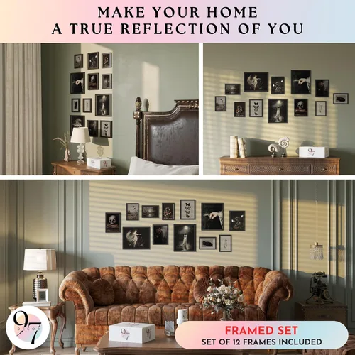 Miniatura 4 de 97 Decor Dark Academia Decor - Impresiones artísticas góticas victorianas para pared, imágenes estéticas oscuras, pósteres góticos espeluznantes