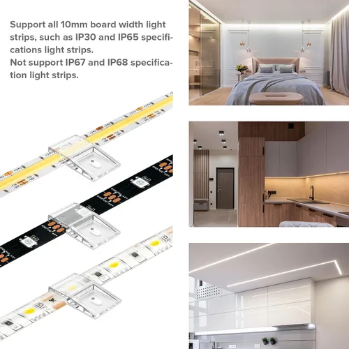 Miniatura 3 de Hysmigor - Clips de tira de luces transparentes, autoadhesivos con soporte de montaje de tornillos, 50 clips de fijación LED fuertes y tornillos