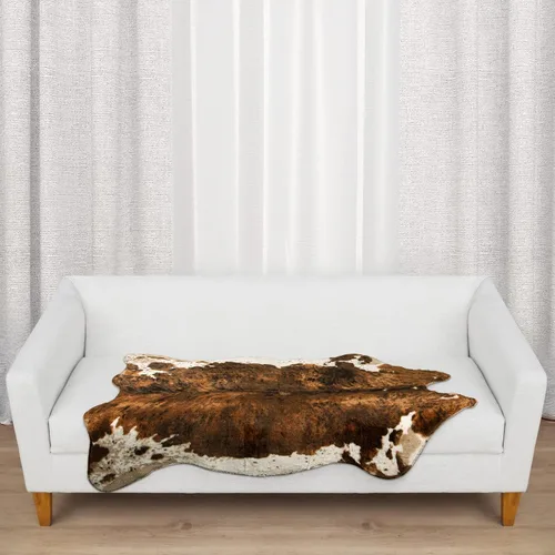 Miniatura 4 de MACEVIA - Alfombra de piel de vaca sintética con bonito estampado de vaca, alfombra con estampado de animales para decoración occidental, Estampado