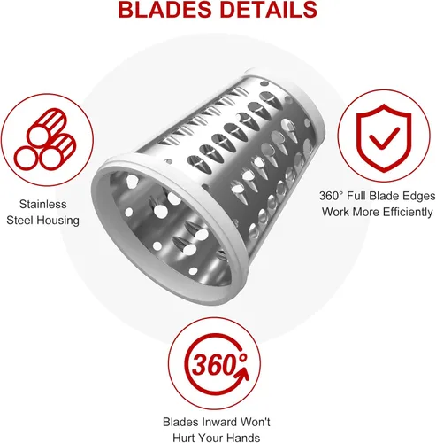 Miniatura 9 de Accesorio actualizado de triturador de queso para batidoras de mano KitchenAid, máquina de ensalada con rebanador de verduras, máquina de ensalada