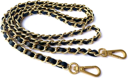 Miniatura 7 de Correa de cadena de cuero Caviar para monedero, delgada y ancha, 0.315 in de largo, 48.4 pulgadas, correa de cadena cruzada de repuesto para bolso