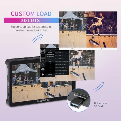 Miniatura 4 de FEELWORLD F5 Pro - Monitor de campo para cámara réflex digital (pantalla táctil de 5,5 pulgadas, HDMI, 4K, IPS, FHD, 1920 x 1080)