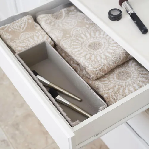 Miniatura 5 de Household Essentials Caja organizadora de cajones profundos gris 725-1 para almacenamiento 12 x 4 x 3.13 pulgadas, color plateado