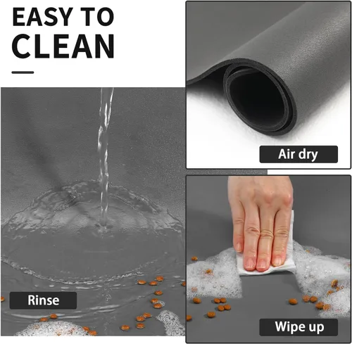 Miniatura 3 de HotLive Tapete absorbente para tazón de comida y agua de mascota, fácil de limpiar, tapete dispensador de agua para perros y gatos que ensucian, Paw