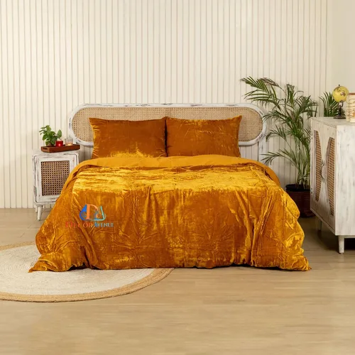 Miniatura 34 de Funda de edredón de terciopelo sólido ultra-luxe, ropa de cama boho UO, funda de colcha Donna, juego de edredón de 3 piezas, juego de cama de Azul