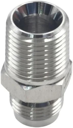 Miniatura 5 de HFS (R) 1/2 "NPT macho a 1/2" SAE Macho Flare Tubing Adapter Manguera Conector Accesorios de tubería de acero inoxidable 304
