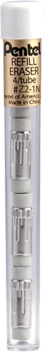 Miniatura 5 de Pentel Super Hi-Polymer HB - Paquete de recambio de plomo de 0.020 in, 6 paquetes de 30 minas y 3 paquetes de 4 borradores blancos sin látex