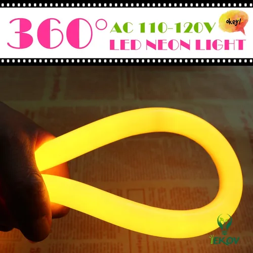 Miniatura 2 de [Actualización] Luz LED neón de 360°, IEKOV™ AC de 110-120 V, tira de luz LED de neón flexible de 360 grados, regulable e impermeable, cuerda de luz