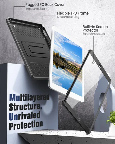 Miniatura 3 de MoKo Funda Compatible con iPad 9.7 de 2018/2017 6ª/5ª Generación - [Resistente] Funda Híbrida Protectora de Cuerpo Completo a Prueba de Golpes