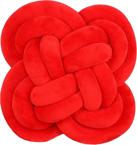 Miniatura 13 de Cyprinus Carpio Almohada creativa con nudo de bola de rosa, cojín de flor para sofá, almohada lumbar, decoración (rosa-C)