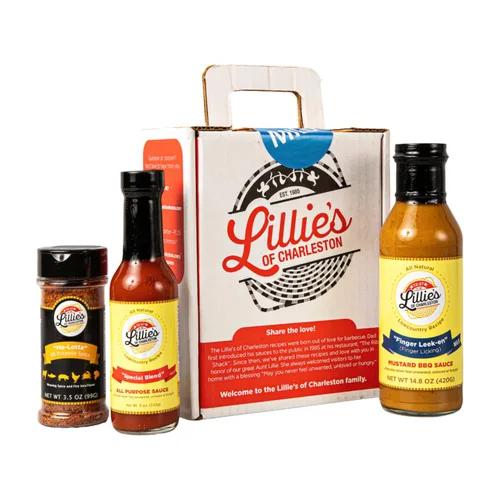 Miniatura 9 de Lillie's of Charleston Caja de regalo de variedad caliente de 3 unidades Salsa picante Loco Low Country, salsa barbacoa de mostaza Hab Mussy