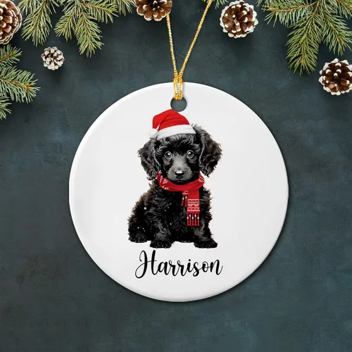 Miniatura 25 de Bichon Frise - Adorno de cerámica de Navidad 2025, adornos personalizados de Bichon Frise regalos para los amantes de los perros, bonito adorno