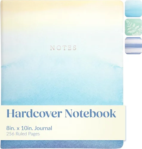 Miniatura 28 de WORLD TRAVELER Eccolo - Diario grande con páginas rayadas, cuaderno de escritura, tapa dura, 256 páginas blancas con líneas, marcador de cinta, se