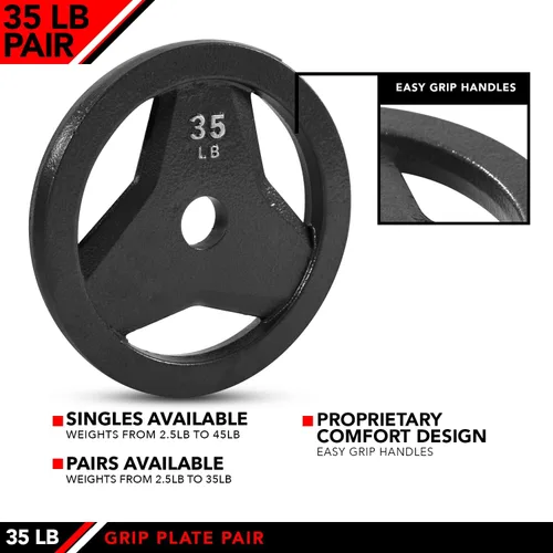 Miniatura 4 de JFIT Olympic 2 Inch Grip Plates and Bumper Plates for Barbell - Single Weights or Sets of 2 (Muliple Weights)