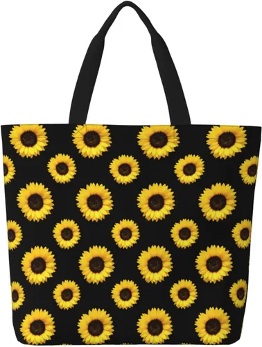 Miniatura 18 de Famame Canvas Tote Bag Large Women Casual Shoulder Bag Handbag Reusable Multipurpose Shopping Grocery Bag