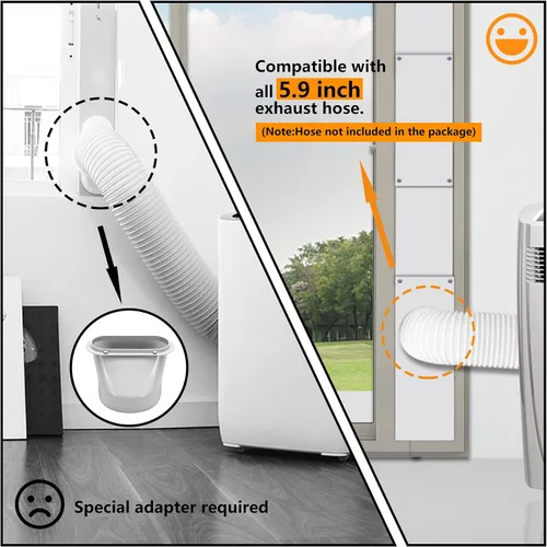 Miniatura 4 de LBG Products Kit de puerta corrediza de aire acondicionado portátil, placas de sellado de longitud ajustable de hasta 90 pulgadas, kit
