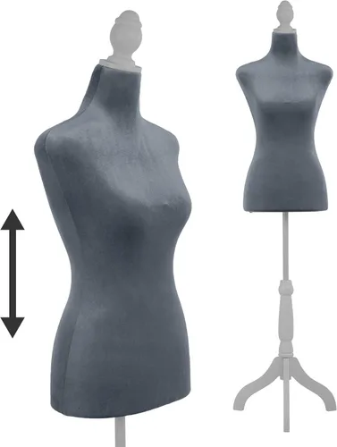 Miniatura 8 de Maniquí, maniquí de cuerpo femenino ajustable de 49.6-63.4 pulgadas, maniquí de vestido de madera maciza con soporte, maniquí de costura femenino