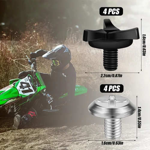 Miniatura 2 de 8 tornillos para casco de motocicleta, accesorios para casco de motocicleta (negro, plateado)