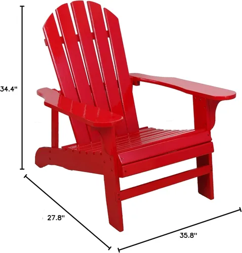 Miniatura 3 de Leigh Country, silla de jardín de tablas de madera., Adirondack, Rojo