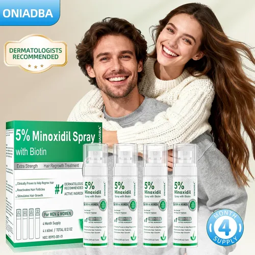 Miniatura 8 de Spray de minoxidil al 5 % para el crecimiento del cabello, paquete de 4 (8.12 onzas), para hombres y mujeres, tratamiento de crecimiento del cabello