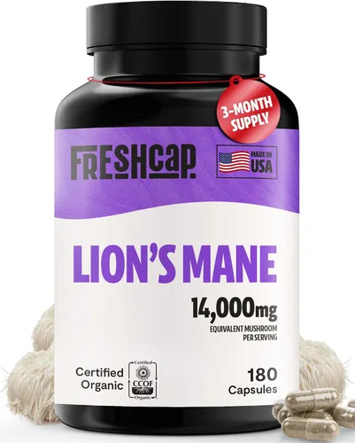 Miniatura 18 de FreshCap Mushrooms Suplemento de melena de leones en polvo, 14,000 mg, extracto de melena de león, suplemento de hongos para concentración