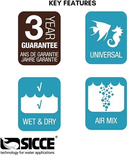 Miniatura 6 de Sicce Multi Quiet 4000 Bomba de agua sumergible 990 GPH flujo ajustable para acuarios, estanques, jardín acuático e hidroponía