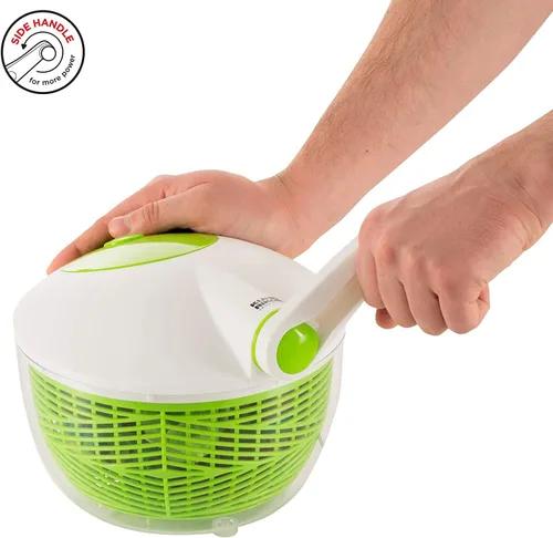 Miniatura 2 de KUHN RIKON Ensalada Spinner con asa lateral y botón de parada instantánea, 8.3 in