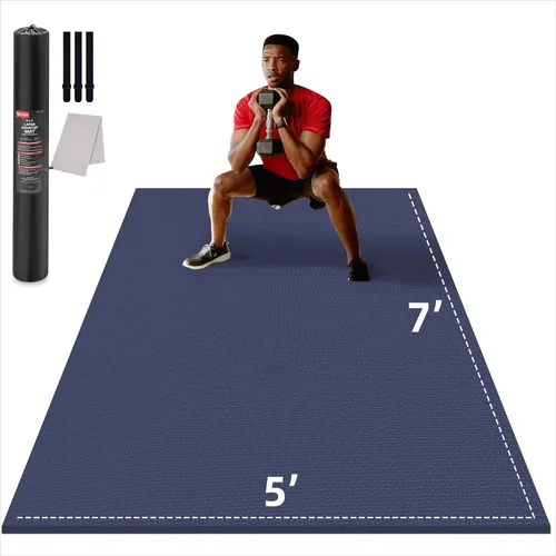 Miniatura 11 de GymCope - Alfombra grande para entrenar en casa, 12 x 6 pies, 10 x 6 pies, 9 x 6 pies, 8 x 6 pies, 7 x 5 pies, 6 x 4 pies, extragrueso, alfombra