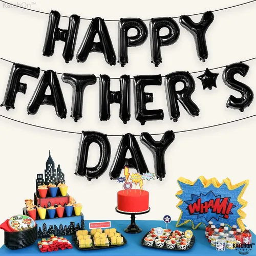 Miniatura 8 de Katchon, Globo de feliz día del padre – 16 pulgadas Cartel de feliz día del padre para decoraciones del día del padre Cartel del día del padre
