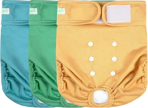 Miniatura 10 de wegreeco Pañales lavables para perros (paquete de 3), pañales para perros hembras altamente absorbentes para cachorros en celo, período