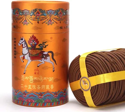 Bobinas de incienso tibetano – Monks Peace Incienso compuesto por 25 plantas naturales – 94 bobinas 4 horas de tiempo de combustión – Utilizado para