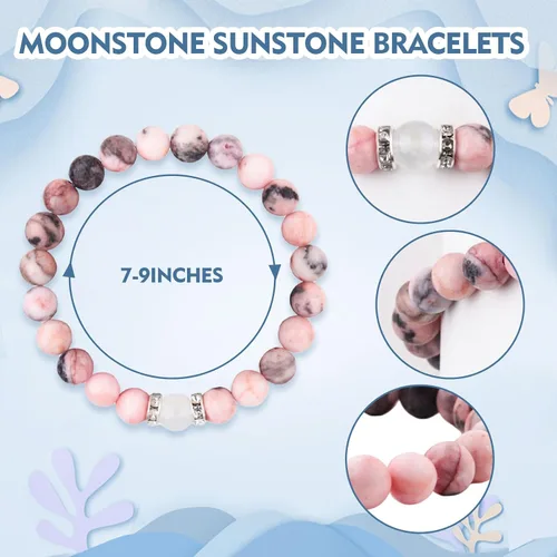Miniatura 101 de 2 pulseras magnéticas para parejas, piedra natural negra mate, cristal para votos de amor eterno, juego de pulseras de cuentas de piedra de energía