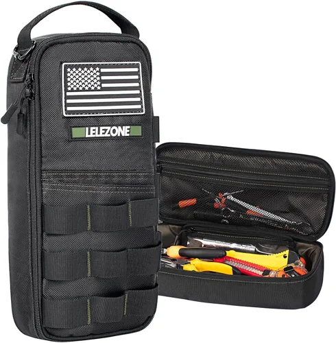 Bolsa de herramientas pequeña portátil, caja organizadora de almacenamiento para EDC, motocicleta, bicicleta de carretera, electricistas y más con