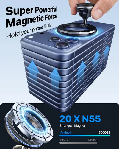 Miniatura 2 de andobil Magsafe Soporte de coche [imán más fuerte y adhesivo 3M mejorado] Soporte magnético para teléfono para tablero de automóvil 360 Soporte
