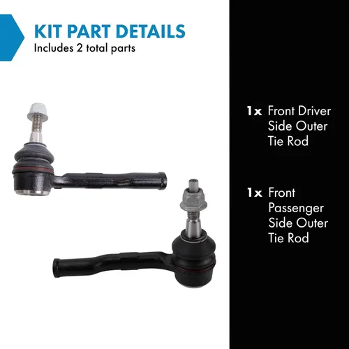 Miniatura 2 de TRQ Juego de barras de acoplamiento delanteras y exteriores de 2 piezas compatibles con Chevrolet Cruze Volt 2016-2019