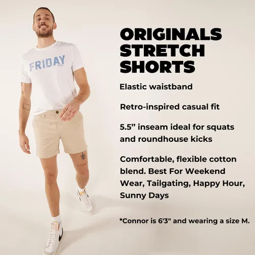 Miniatura 2 de Chubbies Pantalones cortos chinos para hombre de 5.5 pulgadas, pantalones cortos casuales con cintura elástica, bolsillos laterales y traseros