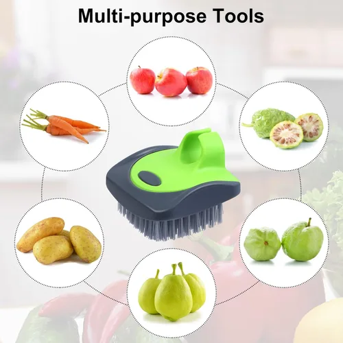 Miniatura 4 de Aodaer 4 piezas de cepillo para verduras, cepillo de silicona dura y suave, herramientas de limpieza de frutas laterales para verduras delicadas