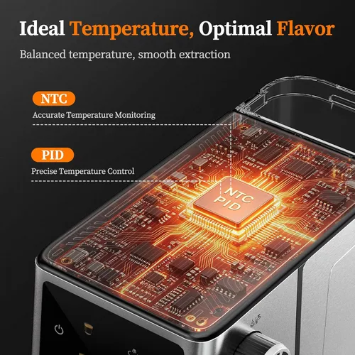 Miniatura 6 de Máquina de espresso de 20 bares con preparación de café caliente y frío rápido, cafeteras de acero inoxidable, máquina de capuchino y latte