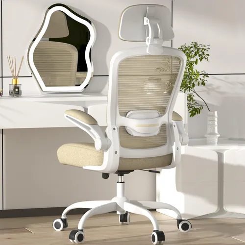 Miniatura 13 de Mimoglad Silla de Oficina, Silla de Escritorio Cómoda - Silla Ergonómica de Computadora de Respaldo Alto con Soporte Lumbar Ajustable y Negro mate