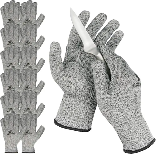 Miniatura 12 de Guantes de trabajo de seguridad resistentes a cortes de nivel 5 ACKTRA, 12 pares
