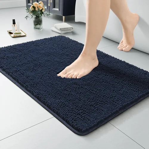 Miniatura 28 de LOCHAS Alfombra de Baño de Lujo Lanuda Tapete de Baño 24 x 17 Pulgadas, Alfombras de Baño Lavables Antideslizantes para Baño y Ducha, Alfombras