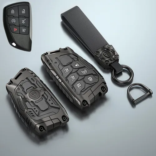 Mecha Funda de Llavero de Control Remoto de Automóvil de Servicio Pesado Llavero se Ajusta para Chevy Tahoe Suburban GMC Yukon Denali Silverado