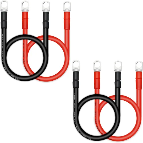 Miniatura 22 de Cable de batería, cables de batería 2 AWG con terminales, 2 cables de batería de cobre (1 pie).