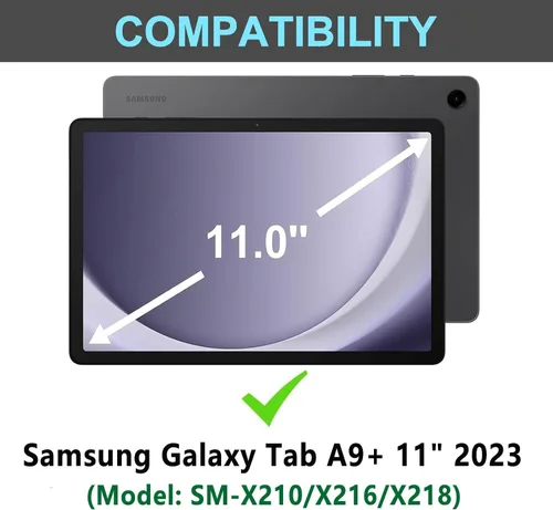 Miniatura 7 de Funda para Galaxy Tab A9 Plus con teclado 5G de 11 pulgadas 2023 (SM-X210/X216/X218), funda de teclado de tableta desmontable retroiluminada de 7