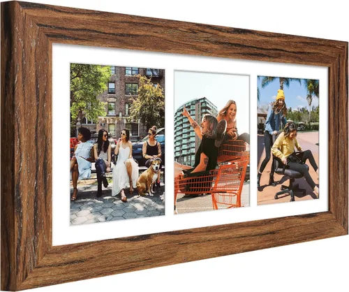 Miniatura 320 de Marcos de Fotos Collage de 13.5X15.5 con 7 Aberturas para Fotos de 4X6, Marco de Fotos Múltiples con Paspartú para Decoración de Pared, Grano