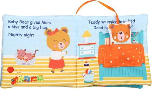 Miniatura 8 de Bebe Mondo Juguete de oso de peluche con espejo, libro suave para bebés de 0-3-6-12 meses, juguete sensorial para el desarrollo infantil, regalos
