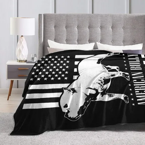 Miniatura 5 de Manta de franela con la bandera americana, suave, afelpada, acogedora, de franela, para sofá, cálida y decorativa