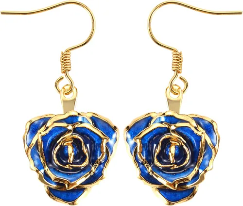 Miniatura 16 de Aretes de rosa chapados en oro para mujer, aretes de rosa de moda, el mejor regalo para esposa, madre en el día de San Valentín, aniversario